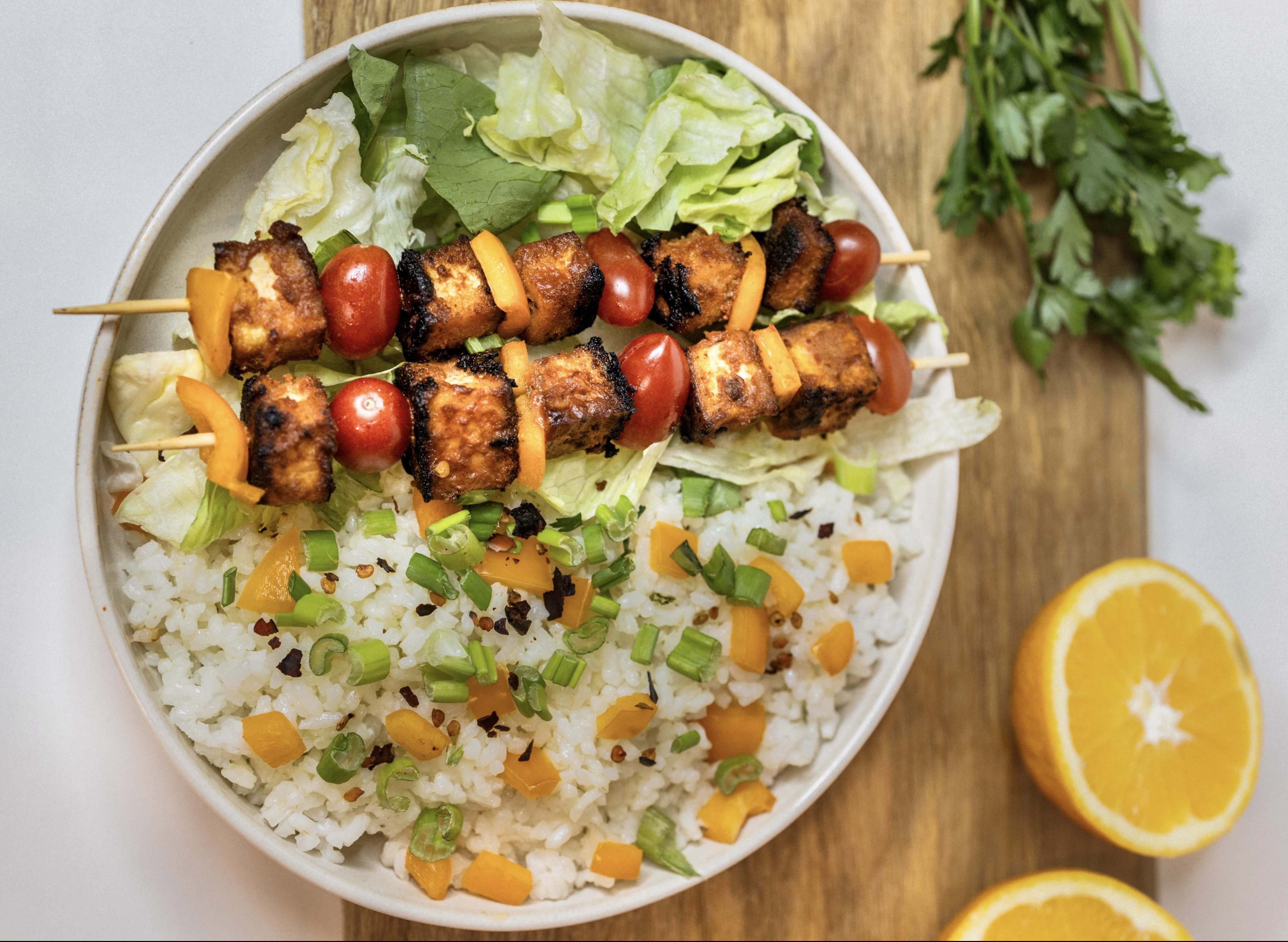 Marinated Tofu-Sticks with Tahini