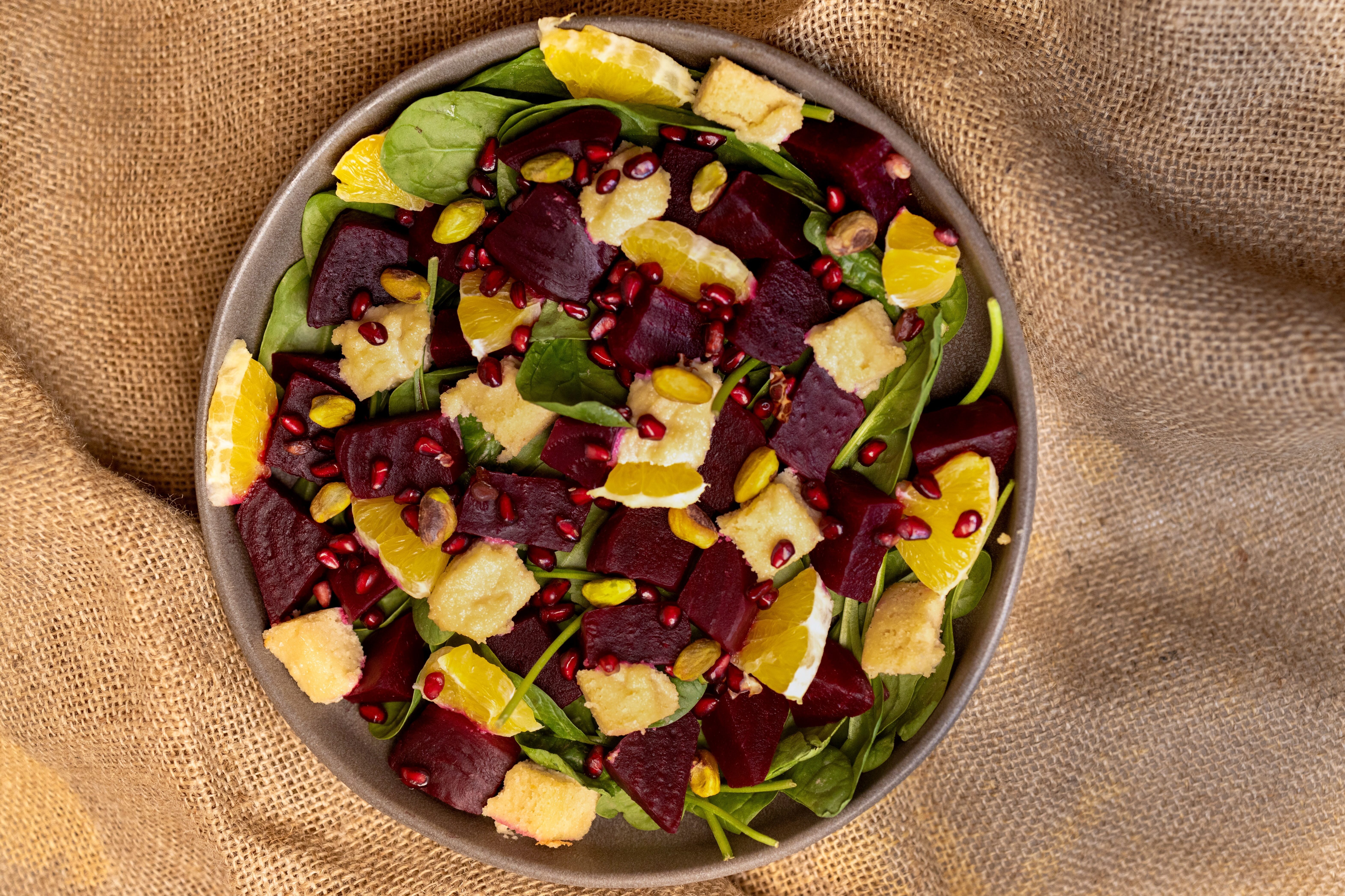 Beetroot Salad with Orange and Almond Feta